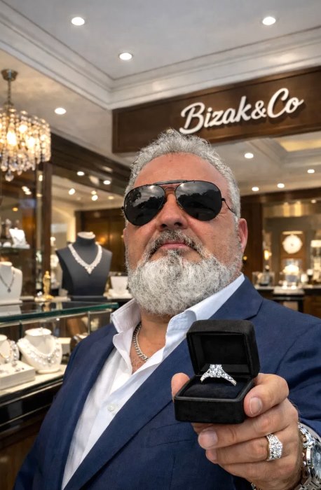 Arkadius Bizak, founder and gemologist of Bizak & Co., in his Miami jewelry store